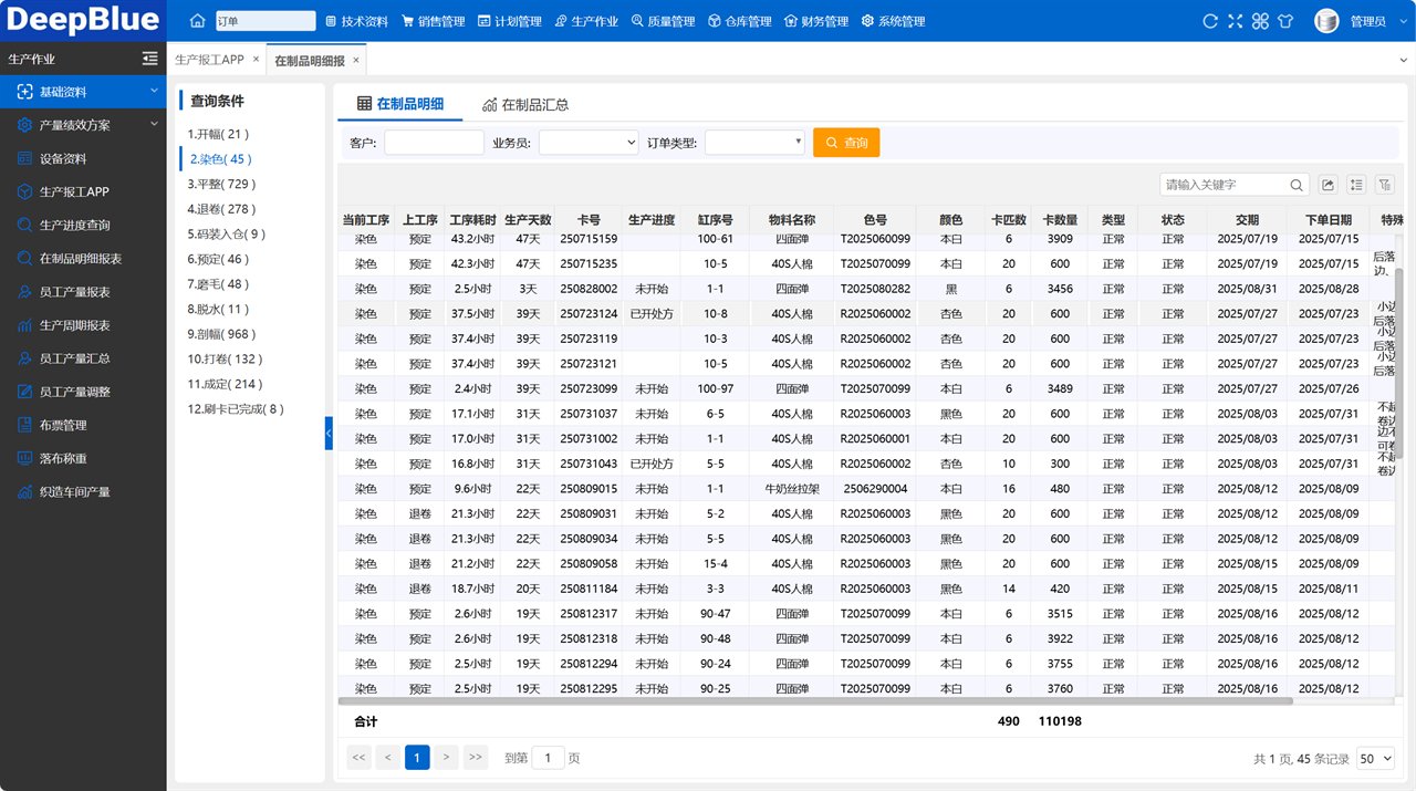 生产在制品 WIP 报表